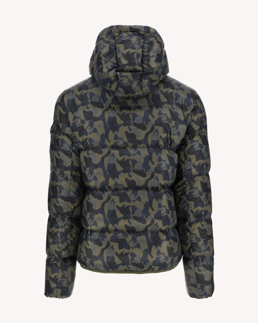 Jott Print Militaire מעיל פוך עם קפוצ'ון קר קיצוני Java