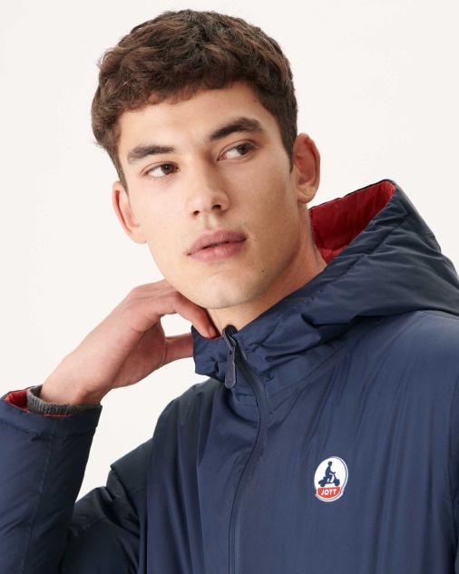 Jott Marine/rouge מעיל פופר הפיך ברגן