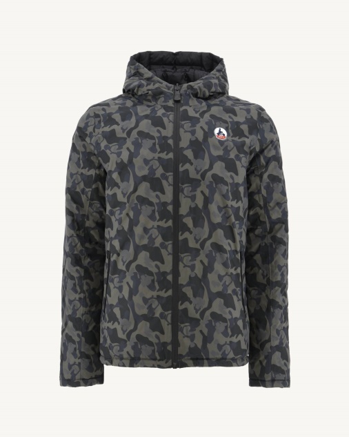 Jott Print Militaire/noir מעיל פופר הפיך ברגן