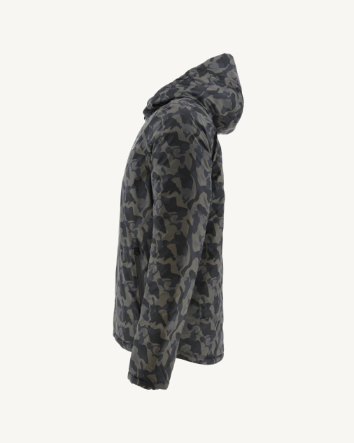 Jott Print Militaire/noir מעיל פופר הפיך ברגן