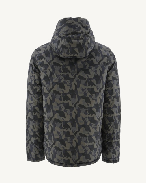 Jott Print Militaire/noir מעיל פופר הפיך ברגן