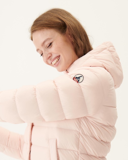 Jott Soft Pink Jane ז'קט ישר עם ברדס